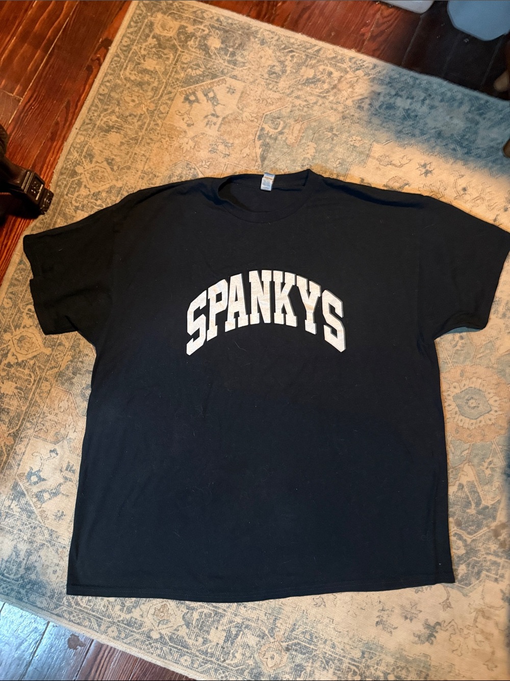 Gildan Black Kids Tee with White SPANKYS Graphic
